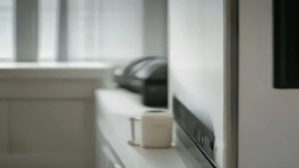 A carbon monoxide alarm installed on a wall near a heater