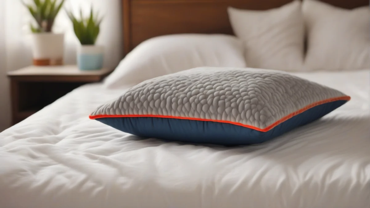An infrared heating pad placed on a bed, ready for use.