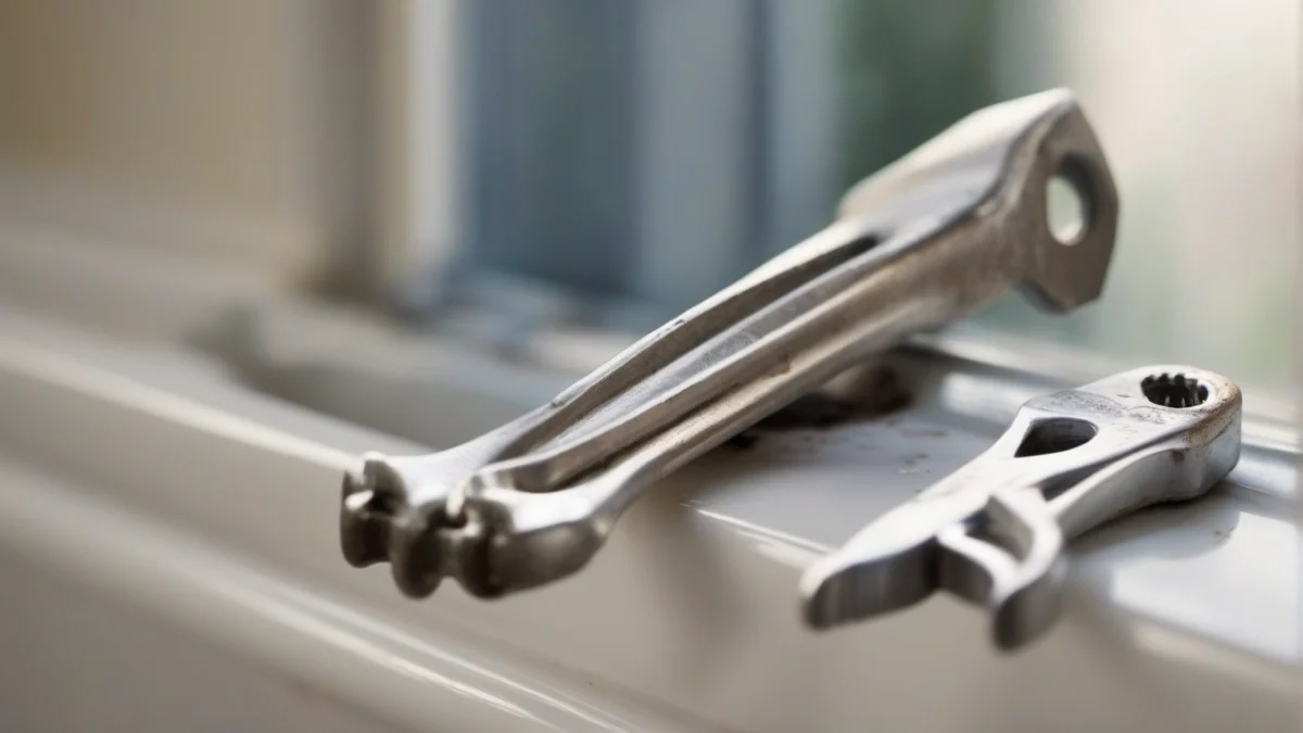 a wrench positioned on a radiator bleed valve