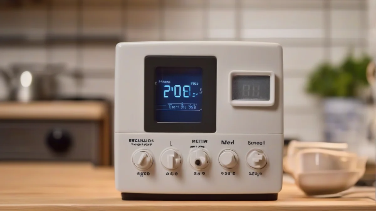 An energy meter displaying electric consumption in kilowatt-hours