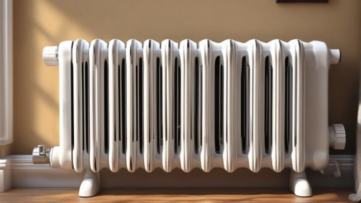 A Palley oil heater radiating heat in a comfortable room.
