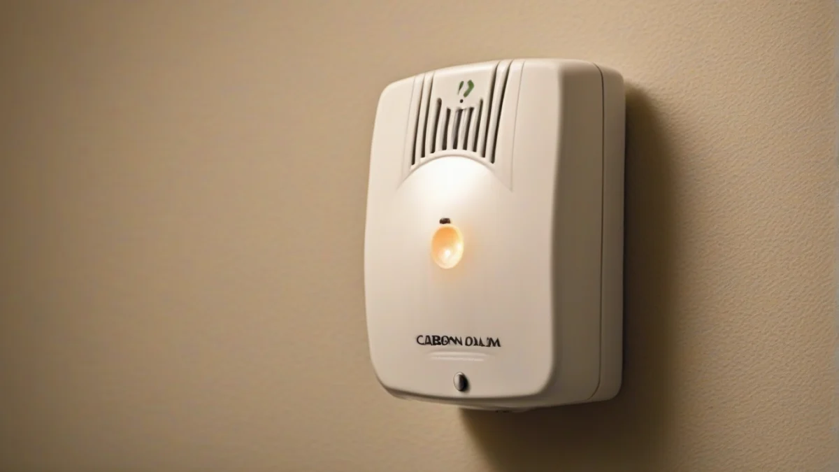 A carbon monoxide alarm on the wall ensuring safety indoors.