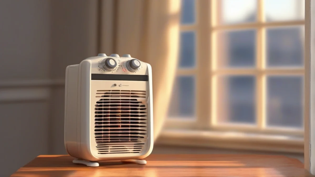 a space heater turned off and ready to unplug