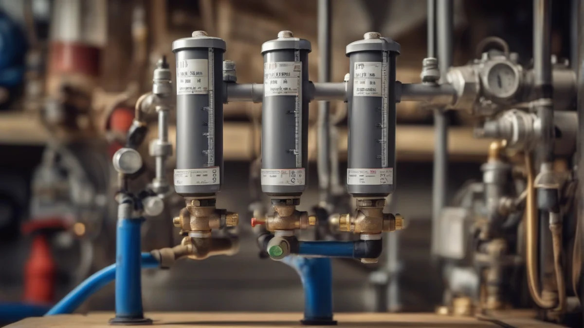 A manifold with flow meters ready for installation