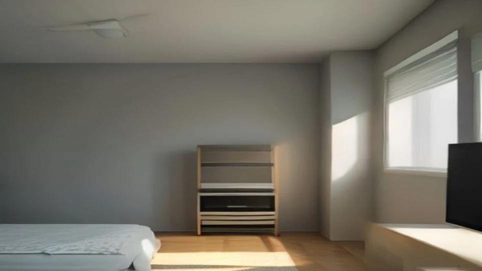 An electric wall heater installed in a cozy bedroom.