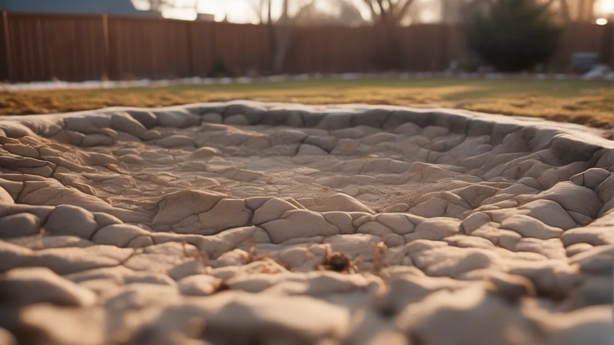 A small pond showing dry, cracked earth and little water